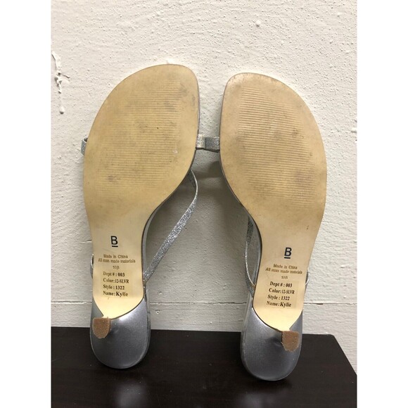Bakers women Silver Strap low Heels Sandals- man made materials - size US 10B - Picture 12 of 12